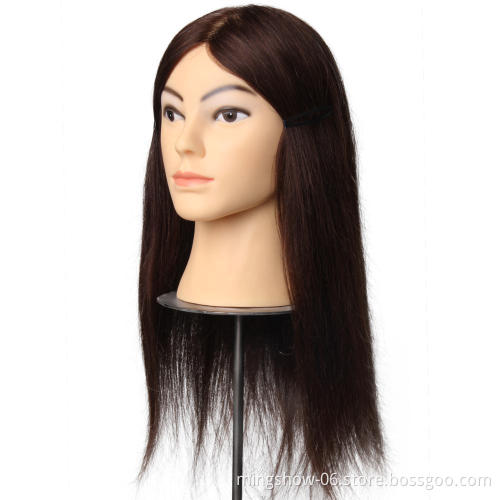 Natural hair training mannequins head with long hair
